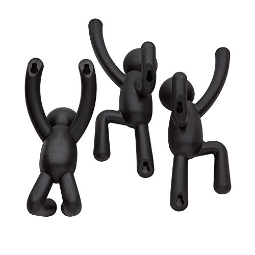 Umbra 318165-040 Percheros de Pared Buddy Negro,Set of 3