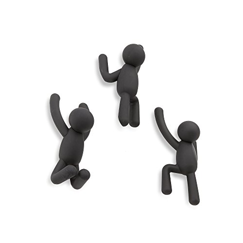 Umbra 318165-040 Percheros de Pared Buddy Negro,Set of 3