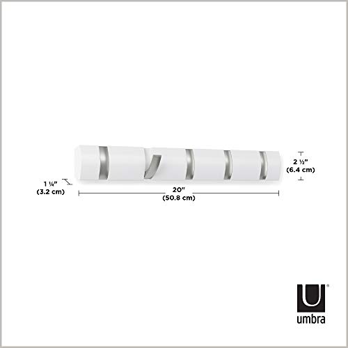 Umbra 318850-660 Percha de pared Flip 5 Blanco Brillante