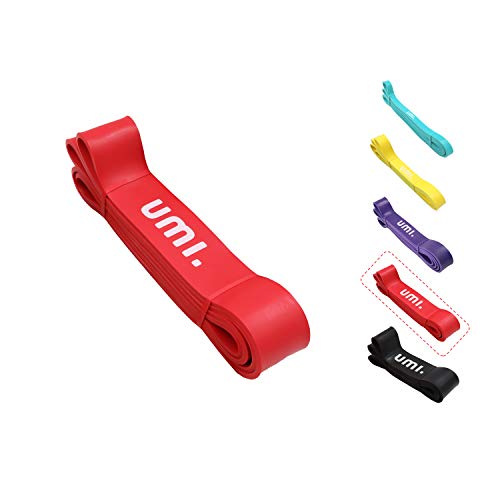 UMI. by Amazon - Banda Elástica de Resistencia Cuerda de Fuerza para Fitness, Crossfit, Pilates, Estiramientos,Dominadas (4 - Strong (Rojo))