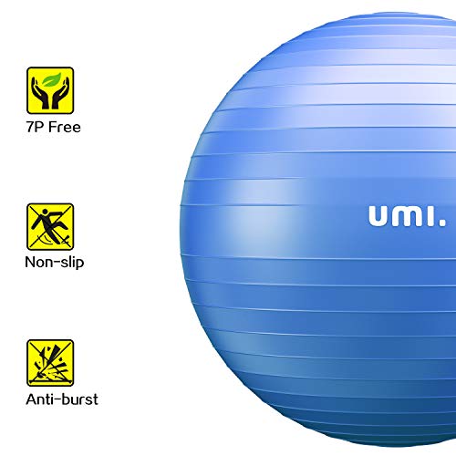 UMI. by Amazon -Pelota de Ejercicio Gym Ball para Fitness, Yoga, Pilates, Embarazo y Sentarse, Talla M (48-55cm)