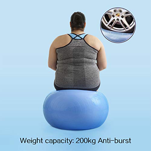 UMI. by Amazon -Pelota de Ejercicio Gym Ball para Fitness, Yoga, Pilates, Embarazo y Sentarse, Talla M (48-55cm)