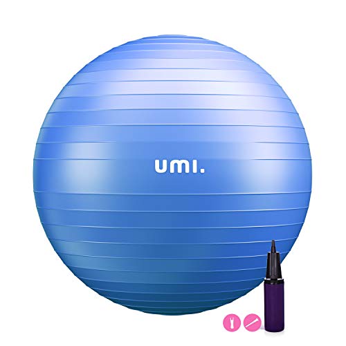 UMI. by Amazon -Pelota de Ejercicio Gym Ball para Fitness, Yoga, Pilates, Embarazo y Sentarse, Talla M (48-55cm)