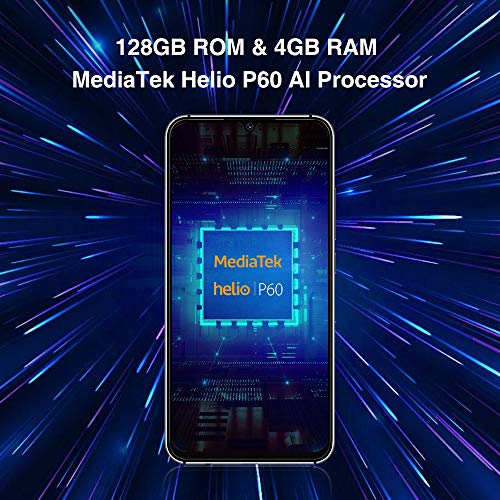 UMIDIGI X Smartphone con Pantalla AMOLED de 6,35" Teléfono Móvil 128GB Cámara Triple AI de 48MP Escáner de Huellas Digitales en Pantalla Batería 4150 mAh Android 9 Teléfono Versión Global[Azul]