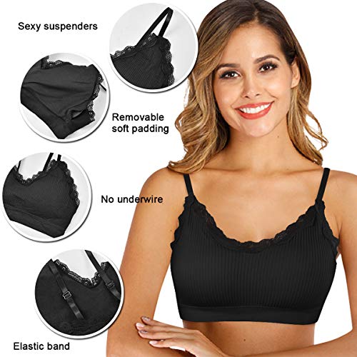 UMIPUBO 4 Piezas de Sujetador de Camisola para Mujer Sujetador de Tubo de Cuello V Banda Sujetador de Dormir Sujetador Deportivo Ropa Interior con Tirantes Elásticos