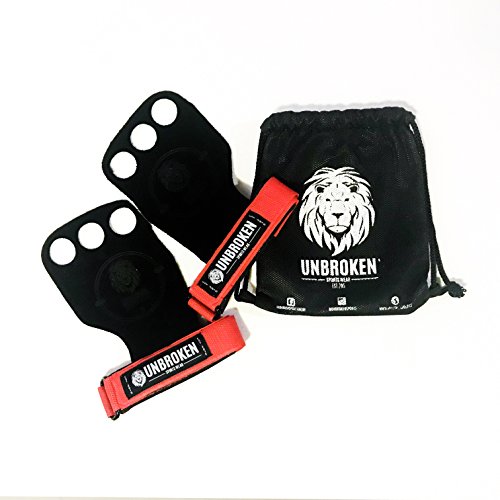 Unbroken Calleras Grips Guantes Cuero Ejercicio Gimnasio Crossfit (M)