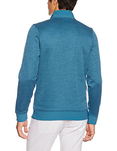 Under Armor - Sudadera de forro polar para hombre, diseño de espiga con cremallera de 1⁄4, Hombre, color Azul Bayou (953)/Azul Academy, tamaño medium