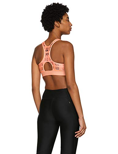 Under Armour Armour Mid Keyhole Print Sujetador Deportivo, Mujer, Naranja (Peach Horizon/Charcoal 906), M