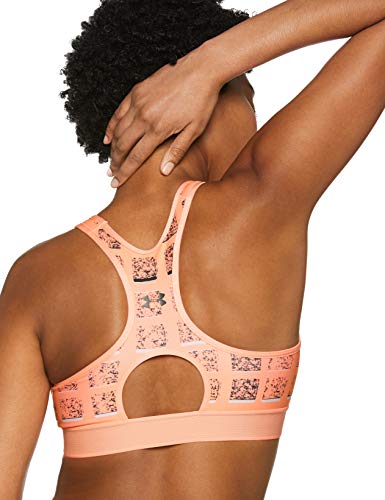 Under Armour Armour Mid Keyhole Print Sujetador Deportivo, Mujer, Naranja (Peach Horizon/Charcoal 906), M