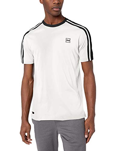 Under Armour Camiseta de Manga Corta UA Unstoppable Striped Camisa, Onyx White, XL Hombre