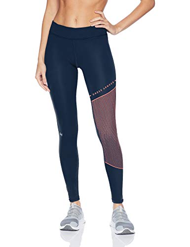 Under Armour CG Block Gr Leggin, Mujer, Academy/After Burn/Metallic Silver, L