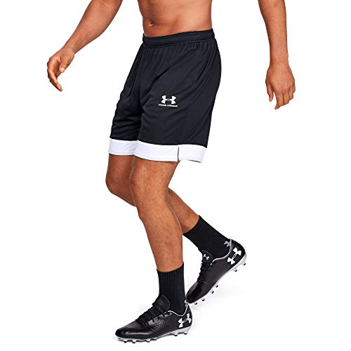 Under Armour Challenger III Knit Short, pantalones cortos para entrenar, pantalón short de hombre para correr hombre, Negro (Black/Halo Gray (003)), M