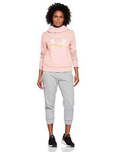 Under Armour Cotton Fleece Sportstyle Logo Hoodie Parte Superior del Calentamiento, Naranja (Orange Dream/Mango Orange/Onyx White 805), S para Mujer