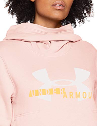 Under Armour Cotton Fleece Sportstyle Logo Hoodie Parte Superior del Calentamiento, Naranja (Orange Dream/Mango Orange/Onyx White 805), S para Mujer