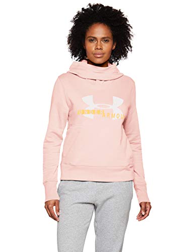 Under Armour Cotton Fleece Sportstyle Logo Hoodie Parte Superior del Calentamiento, Naranja (Orange Dream/Mango Orange/Onyx White 805), S para Mujer