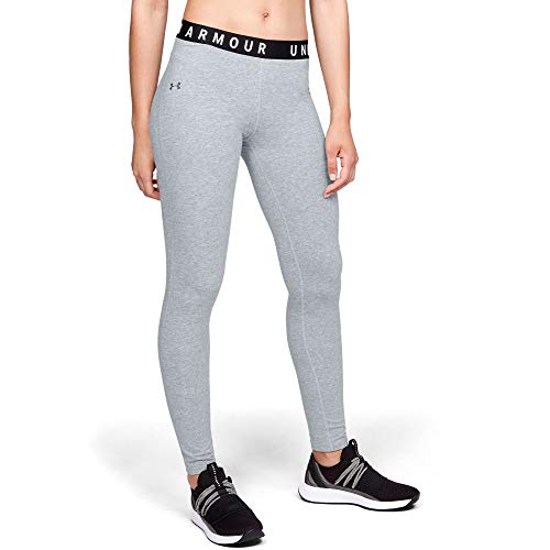 Under Armour Favourite Leggin, Steel Light Heather/White/Tonal, M para Mujer