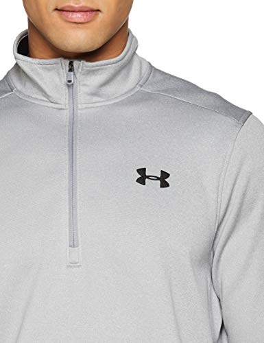 Under Armour Fleece Sudadera para Hombre, Camiseta de Manga Larga con Media Cremallera, Sudadera de Deporte Transpirable y elástica, Steel Light Heather/Black (035), MD