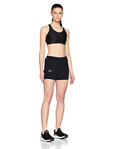 Under Armour Fly by Mini 2-In-1 Pantalón Corto, Mujer, Negro (Black/Black/Reflective 001), XS