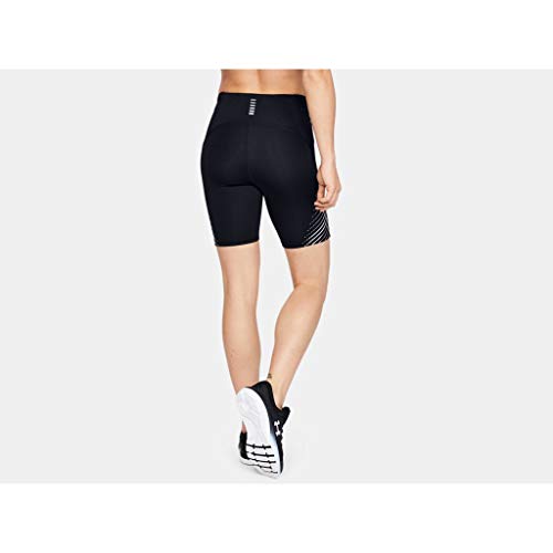 Under Armour Fly Fast Heatgear Half Tight Pantalones Cortos, Mujer, Negro/Gris halo/Reflectante (001), MD