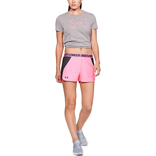 Under Armour Graphic Bl Classic Crew Camiseta, Mujer, Gris (Tetra Gray/Mojo Pink 015), S