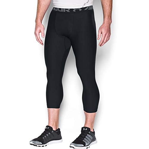 Under Armour Heatgear 2.0 3/4 Leggings pantalón Largo, Hombre, Negro (Black/Graphite 001), L