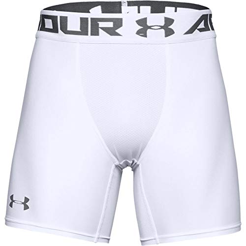 Under Armour HeatGear ARMOUR 2.0 COMP Shorts, Pantalón Corto Hombre, Blanco (White/Graphite 100), M