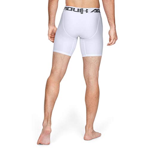 Under Armour HeatGear ARMOUR 2.0 COMP Shorts, Pantalón Corto Hombre, Blanco (White/Graphite 100), M