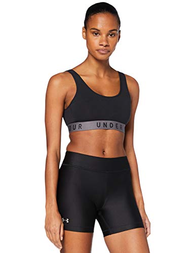 Under Armour Heatgear Armour Middy Corto, Mujer, Negro, MD