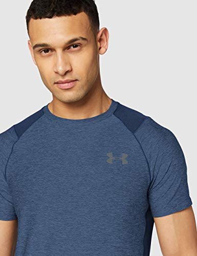 Under Armour MK1 Short Sleeve EU SMU, Camiseta Hombre, Azul (Academy/Stealth Gray (408)), M