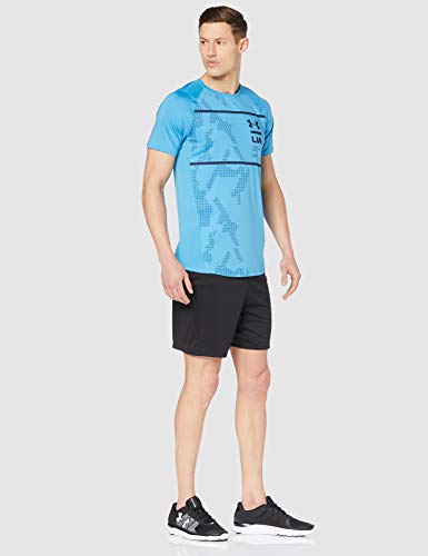 Under Armour Mk1 SS Q2 Printed Camiseta, Hombre, Azul (Ether Blue/Academy 452), M