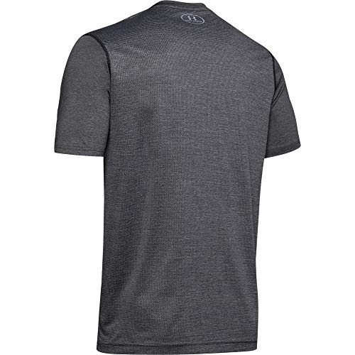 Under Armour Raid Camiseta Masculina, Camiseta Transpirable, Ajustada Camiseta Deportiva de Manga Corta y de Secado rápido, Carbon Heather/Carbon Heather/Steel (090), SM