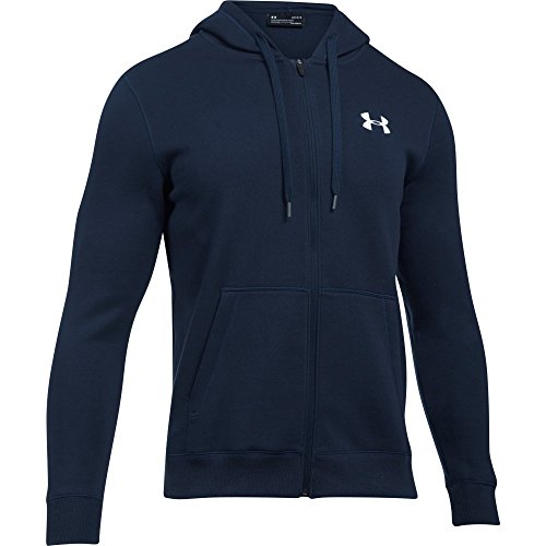 Under Armour Rival Fitted Full Zip Sudadera, Hombre, Azul (Midnight Navy/White 410), L