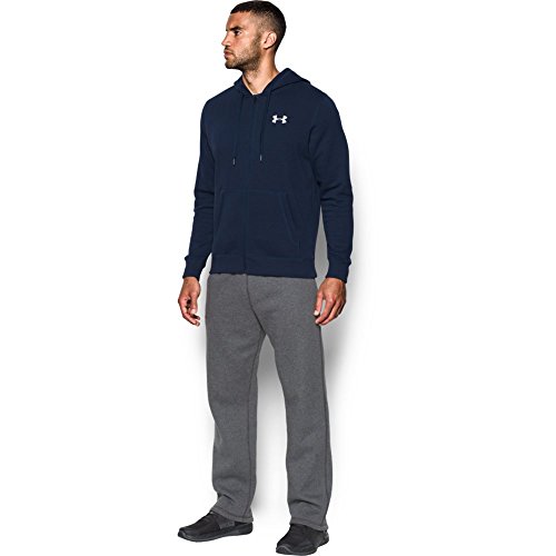 Under Armour Rival Fitted Full Zip Sudadera, Hombre, Azul (Midnight Navy/White 410), L