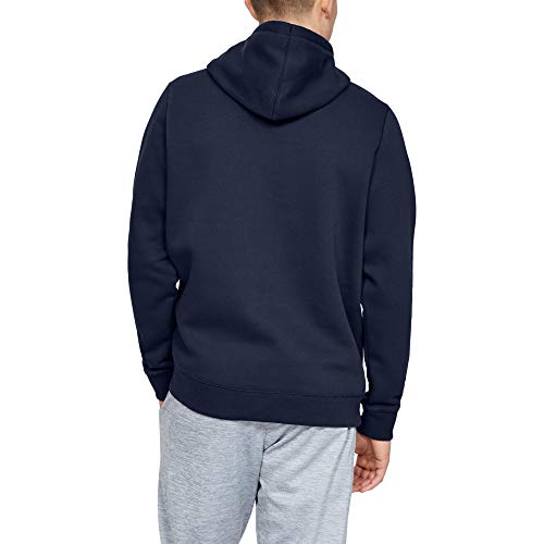 Under Armour Rival Fitted Pull Over Sudadera con Capucha, Hombre, Azul (Midnight Navy/White 410), M