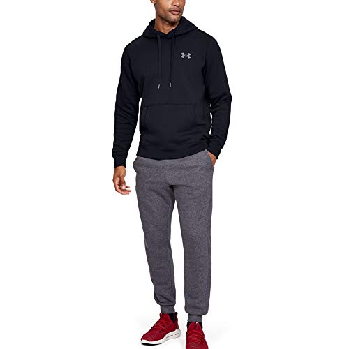 Under Armour Rival Fitted Pull Over Sudadera con Capucha, Hombre, Negro (Black/Graphite 001), L