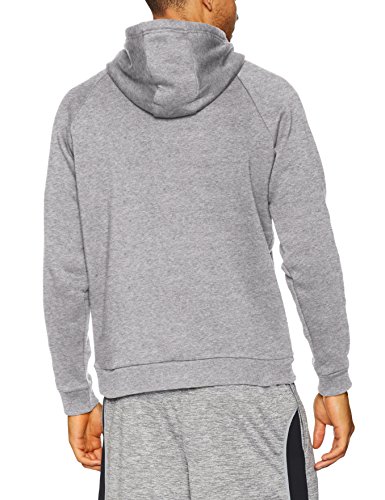 Under Armour Rival Fleece Box Logo Hoodie, Sudadera Hombre, Gris (Steel Light Heather/Black (035)), L