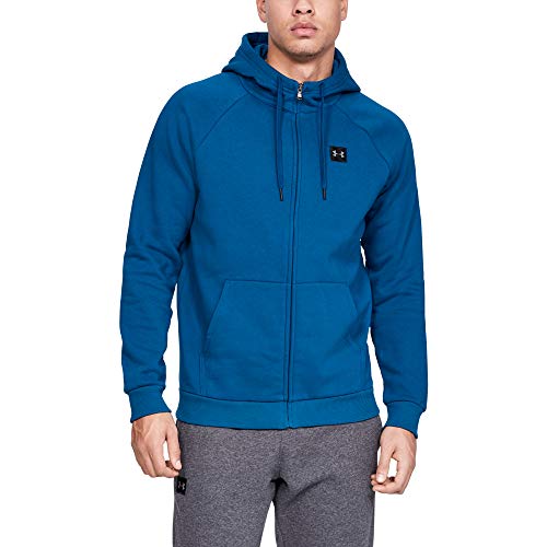 Under Armour Rival Fleece FZ Hoodie, Sudadera Hombre, Azul (Teal Vibe/Black (417)), L