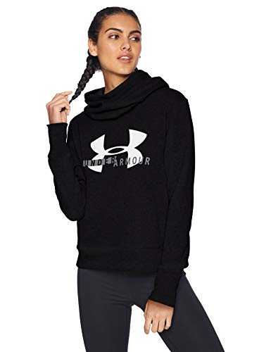 Under Armour Rival Fleece Logo Hoodie 13 Sudadera, Mujer, Black/White/Graphite, XS