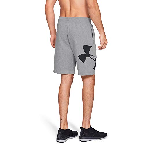 Under Armour Rival Fleece Logo Pantalones Cortos para Hombre, cómodos y robustos Pantalones para Correr, Ancho pantalón Corto con Bolsillos Laterales, Steel Light Heather/Black (035), MD