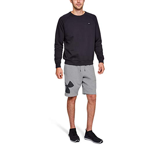 Under Armour Rival Fleece Logo Pantalones Cortos para Hombre, cómodos y robustos Pantalones para Correr, Ancho pantalón Corto con Bolsillos Laterales, Steel Light Heather/Black (035), MD