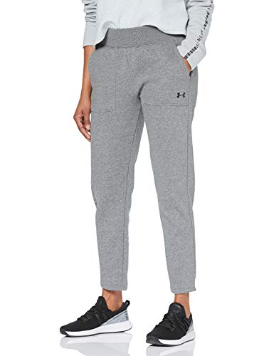 Under Armour Rival Fleece - Pantalones, Mujer, Gris (Jet Gray Light Heather/Black 010) M