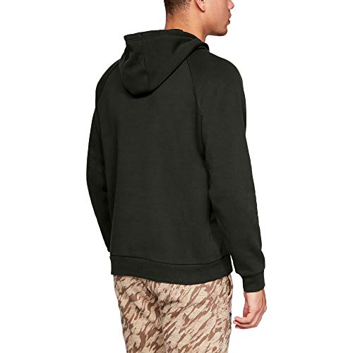 Under Armour Rival - Sudadera con capucha para correr con logotipo gráfico y capucha para hombre con bolsillo, Hombre, Sudadera cálida, 1329745-357, Artillería Verde/Negro, S