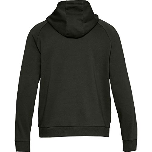 Under Armour Rival - Sudadera con capucha para correr con logotipo gráfico y capucha para hombre con bolsillo, Hombre, Sudadera cálida, 1329745-357, Artillería Verde/Negro, S