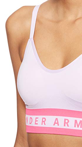 Under Armour Seamless Longline Sujetador Deportivo de Mujer, Ropa Interior Transpirable, cómodo Sujetador sin Aros de compresión con Tirantes Cruzados, Purple Ace/Purple Ace/Mojo Pink (543), SM