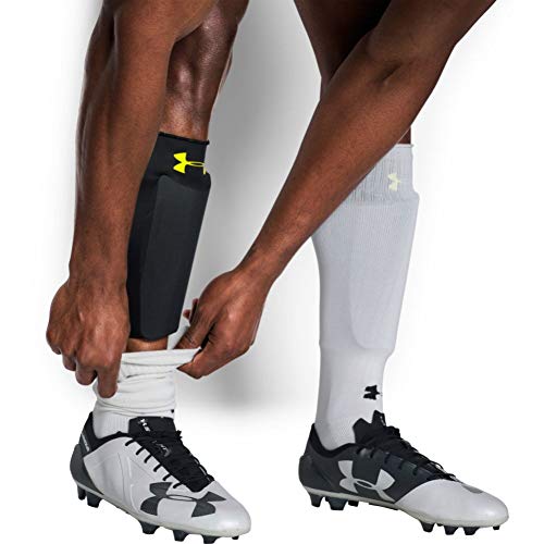 Under Armour Shinguard Sleeves Medias espinilleras, Hombre, Negro (Black/High Vis Yellow 001), L