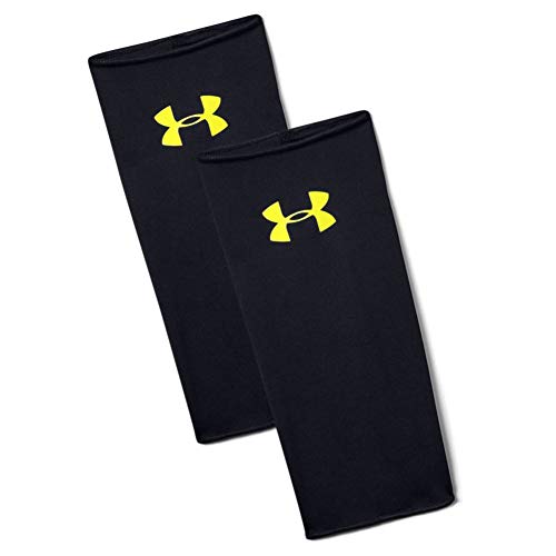 Under Armour Shinguard Sleeves Medias espinilleras, Hombre, Negro (Black/High Vis Yellow 001), L