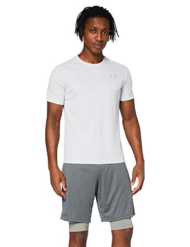 Under Armour Speed Stride Shortsleeve Men's T-Shirt Ligera Camiseta Ajustada con Detalles Reflectantes, Camiseta de Manga Corta para Hombre, Hombre, Gris, LG