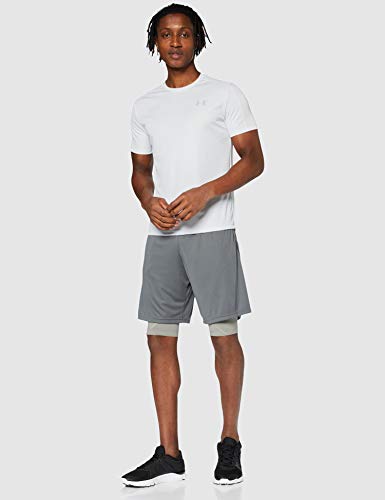 Under Armour Speed Stride Shortsleeve Men's T-Shirt Ligera Camiseta Ajustada con Detalles Reflectantes, Camiseta de Manga Corta para Hombre, Hombre, Gris, LG