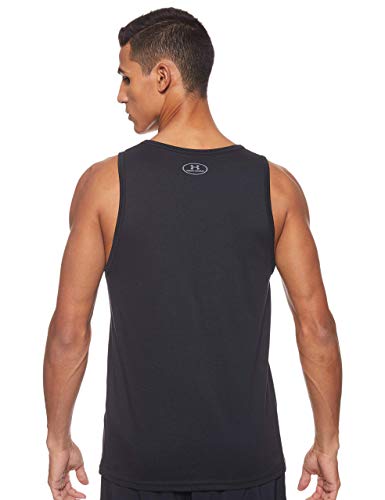 Under Armour Sportstyle Camiseta sin mangas con logotipo, ropa deportiva para hombres hecha de tejido ultrasuave, ancha camiseta de tirantes, Black/Black/Black (001), MD