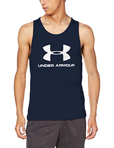 Under Armour Sportstyle Logo Tank Ropa Deportiva para Hombres Hecha de Tejido ultrasuave, Ancha Camiseta de Tirantes, Hombre, Azul, XL